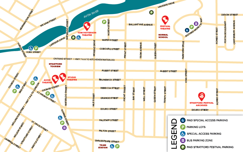 stratford festival map for parking